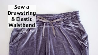 Learn to Sew a Drawstring Waistband  Jogger Pants Waistband Tutorial [upl. by Hakaber]