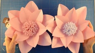 DIY flor grande de papel Big paper flower Gran flor de papel grande fiore di carta [upl. by Yelrahs]