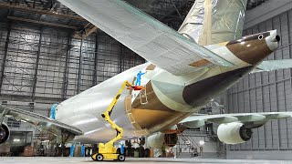 The Awesome Process of Painting the World’s Largest Plane [upl. by Schriever704]