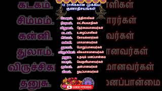 12 ராசிக்கான முக்கிய குணாதிசயங்கள் whatsappstatus astrology horoscope shorts [upl. by Asilec]