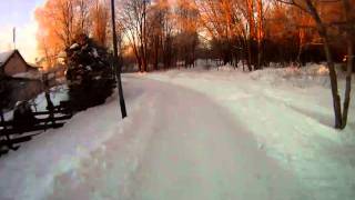 Cycling to work in winter Oslo Norway [upl. by Yeleen]