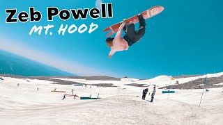 Zeb Powell Snowboarding at Mount Hood On A 203cm Board [upl. by Akcire]