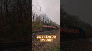 Double ČKD 740 quotKOCOUR” with one very important wagon [upl. by Yenohtna878]