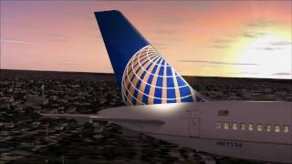 Continental 757 Sunset Landing at Newark Liberty [upl. by Hills]