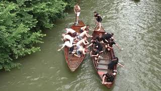 Stocherkahnrennen 2024 Neckar Tübingen 30Mai Von der Alleenbrücke Kanal aufwärts HD1080 [upl. by Thad]