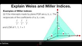 Explain Weiss and Miller Indices  Solid State  Physical Chemistry [upl. by Korenblat110]