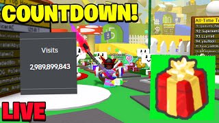 3B VISITS CODE COUNTDOWN 👀 WE CLOSE 👀 YT STICKER GIVEAWAY TODAY 👀 BEE SWARM SIMULATOR LIVE 👀 [upl. by Eentruoc]