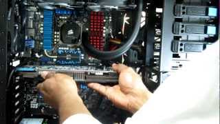 Installing Gigabyte ATI HD 7970 OC PCIE 30 3GB into Asus P8z77V DELUXE MB [upl. by Ariew]