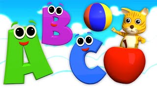 The ABC Phonic Song  Toddler Learning Video  quotA is for Apple a a Apple B is for Baby b b Babyquot [upl. by Ahsiekat]