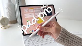 2022 iPad Pro M2 ✨ Aesthetic Unboxing  Apple Pencil and Magic Keyboard Accessories [upl. by Zsamot]