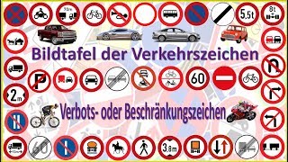 Bildtafel der Verkehrszeichen  Verbots oder Beschränkungszeichen [upl. by Nottirb]