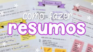 COMO FAZER RESUMOS bonitos  Estudos  Batatube [upl. by Ateloiv668]