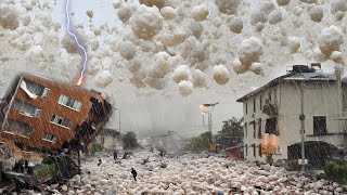 A few minutes ago in Colorado Severe storm brought millions of ice balls to Greeley [upl. by Farlee711]