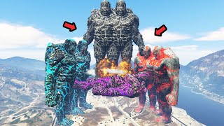 Lava God Ice God Black God Kill Pinky God For Eating All Giant Burger in GTA 5 [upl. by Nudd168]