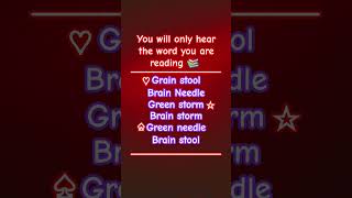 you will only hear the word you are reading 📚 weird greenstorm brainneedle shorts [upl. by Ishii]