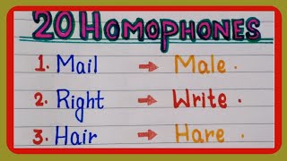 Homophones in English  Homophones 20  English Grammar  Homophones [upl. by Megdal]