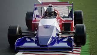 Blender Animation WIP  80s Formula 1 Car Over Curbs [upl. by Joli]