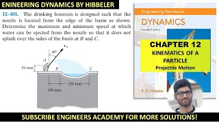 12101  Projectile Motion  Hibbeler Dynamics 14th Edition  Engineers Academy [upl. by Oedama]