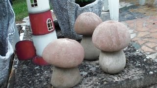 Pilze aus Beton mit Damenstrümpfen machen  mushrooms made of concrete [upl. by Reilly457]