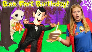 Assistant Plans a Birthday Party for Count Dracula in Halloween Box Fort [upl. by Alakcim]