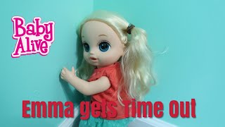 BABY ALIVE Emmas Time Out baby alive House Cleaning Routine [upl. by Aileahcim]