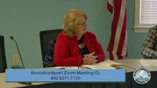 Kennebunkport Board of Selectmen  November 27 2024 [upl. by Ekrub926]