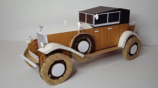 How to Make 1933 ROLLS ROYCE PHANTOM MODEL ll USE CARDBOARD ll [upl. by Cobby291]