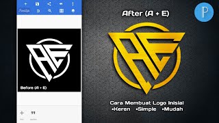 CARA MEMBUAT LOGO NAMA 2 HURUF INISIAL MUDAH TERBARU 2021  Di Aplikasi Pixellab [upl. by Emmie]