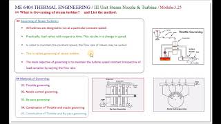 Disscus Speed Governing of Steam Turbine  M325  Thermal Engineering in Tamil [upl. by Weixel]