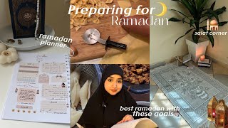 Vlogpreparing for ramadan setting goals ramadan plannerfoodhaul🌙 تجهيزات رمضان، كن مسلم افضل🕌 [upl. by Anitsrihc]