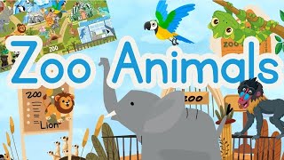 Zoo Animals Names and fun animal Sounds [upl. by Alleciram]