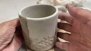 HOW TO FIX CRACK BISQUE W PAPER CLAY pottery ceramic art ceramicart artist claycrafts [upl. by Eltsyrhc942]