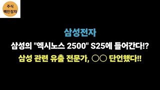 삼성전자 삼성의 quot엑시노스 2500quot S25에 들어간다 삼성 관련 유출 전문가 ○○ 단언했다 [upl. by Evyn]