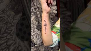 Unalome lotus tattoo on side wrist lotustattoo tattooideas art viralvideo tattoolover [upl. by Riebling]