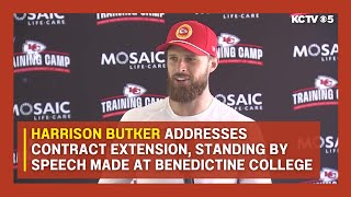 Harrison Butker addresses contract extension standing by speech made at Benedictine College [upl. by Atteuqnas]