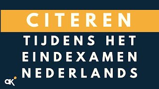 Citeren tijdens het eindexamen Nederlands [upl. by Asenab794]