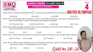 IMO Class 4 Maths Olympiad Sample Paper Ques no 2630  Maths Olympiad Mock Test for Class 4 [upl. by Bud470]