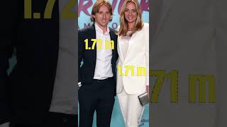 Height comparison Footballers and their wifes shorts haaland modric football vandijk [upl. by Emmaline]