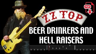 ZZ Top  Beer Drinkers amp Hell Raisers 🔴Bass Tabs  Notation ChamisBass zztopbass zztop [upl. by Eardnoed]