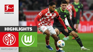 1 FSV Mainz 05  VfL Wolfsburg 11  Highlights  Matchday 17 – Bundesliga 202324 [upl. by Mallina989]