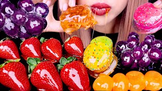 ASMR CANDIED HONEYCOMB MOCHI ALOE VERA MACARONS TANGHULU  CRUNCHY EATING SOUNDS 먹방 [upl. by Odlawso]