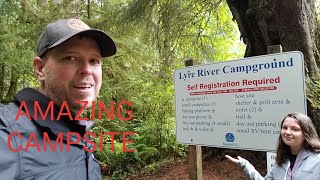 EXPLORING NOMADIC FANATICS FAVORITE CAMPGROUND LYRE RIVER CAMPGROUND WASHINGTON STATE [upl. by Atineb]