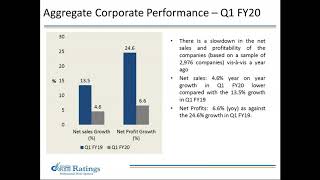 CARE Ratings Webinar on Corporate Performance – Q1 FY20  2982019 [upl. by Nnylrac]