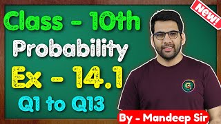 Class  10 Ex  141 Q1 to Q13 Probability  NCERT CBSE  Green Board [upl. by Silber974]