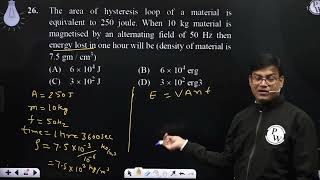 The area of hysteresis loop of a material is equivalent to 250 joule When 10 kg material is mag [upl. by Nico570]