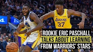 Rookie Eric Paschall on learning from Curry and Green [upl. by Nallac]