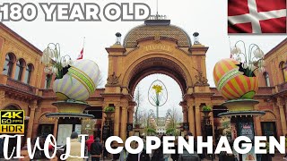 TIVOLI 180 YEAR OLD  Amusement Park  COPENHAGEN  DENMARK  4K Walking tour 29 March 2024 [upl. by Sabas]