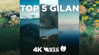 Top5 Gilan flying tour Iran 4k [upl. by Macfarlane]