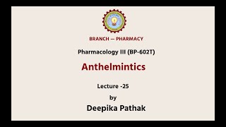 Pharmacology  III  Anthelmintics  AKTU Digital Education [upl. by Barney556]