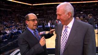 Gregg Popovich Hugs Jeff Van Gundy During Interview [upl. by Elohc]